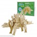 Geo Central Action Dino-Stegosaurus-3D Walking Wooden Assembly Puzzle- Educational Creative Battery Powered Interactive Wooden Puzzle- You Can Build And Walk Around Your House Ages 8 And Up B06ZY46Q5W